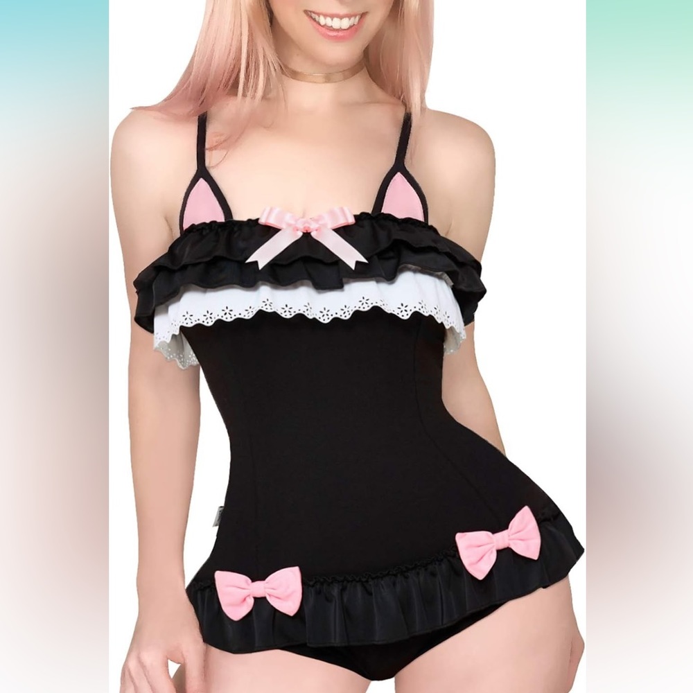 Littleforbig Cotton Fancy Kitty Romper Onesie Pajamas